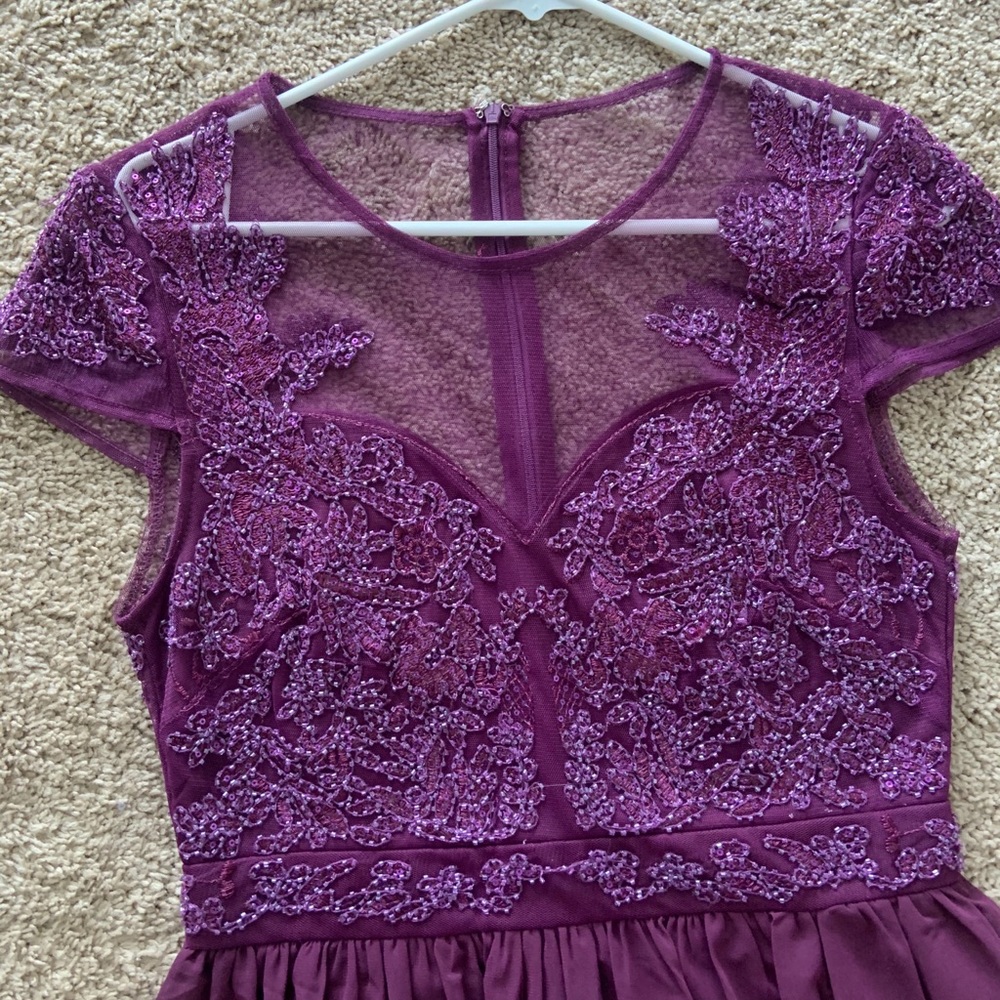 Purple dress.  Perfect for holiday parties.